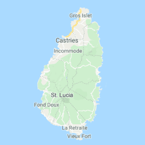 A map of the island of st lucia